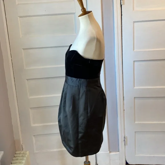 NWT Theory Chanesa Velvet & Silk Dark Brown Strapless Dress, Size 12 - Picture 10 of 17